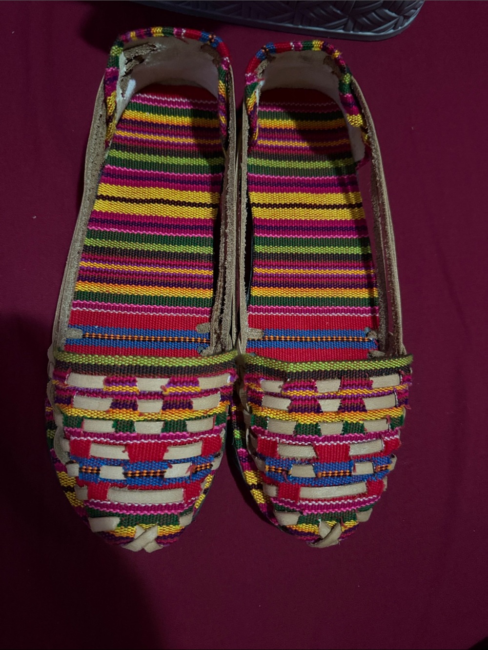Colorful Striped Women’s Flat Slip-On Shoes